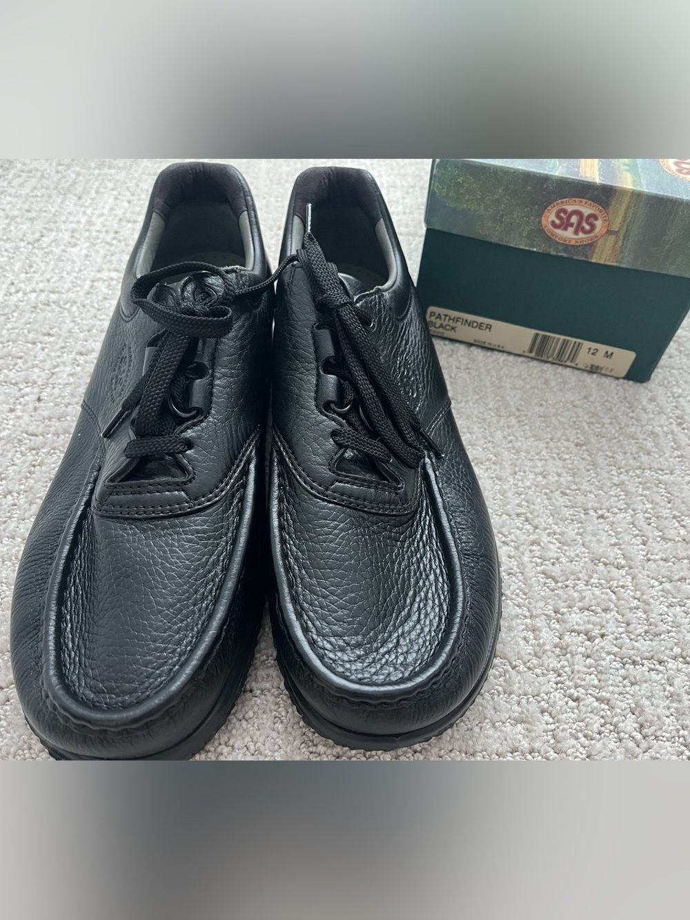 SAS Black Men's Pathfinder Leather Lace-Up Loafers